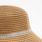 Шляпа для девочки MINAKU "Зайка", цвет коричневый, р-р 52 - Фото 3