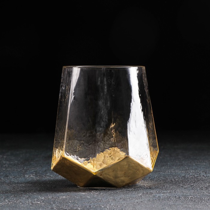 Стакан стеклянный Magistro «Дарио», 450 мл, цвет золотой - фото 1885277779