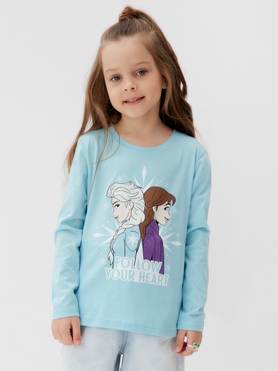Лонгслив для девочки KAFTAN «Принцессы», голубой, размер 30 (98-104 см)