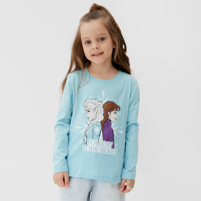 Футболка с длинным рукавом «Холодное сердце», Disney, рост 122-128 см, голубая