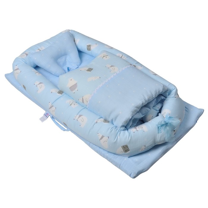 Спальное гнездо «Медведи», цвет голубой - фото 1907346806