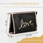 Косметичка на молнии, цвет чёрный 7603023 - фото 9496563