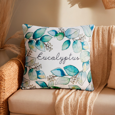 Подушка декоративная «Этель» Eucalyptus, 40×40 см, велюр
