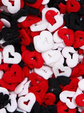 Кондитерская посыпка «Миром правит любовь», красная, белая, чёрная, 50 г