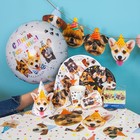 Шар фольгированный 18" «С днём рождения! Собачки», круг, в упаковке - фото 21435755