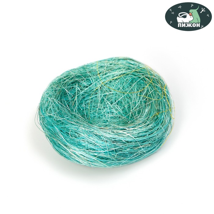 Гнездо, крашеная солома, 7 см, микс цветов - Фото 1