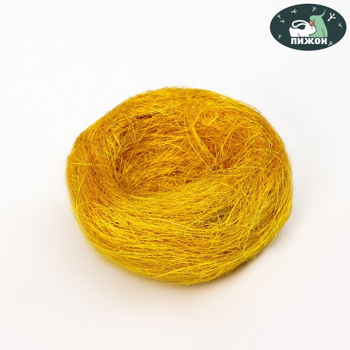 Гнездо, крашеная солома, 10 см, микс цветов - Фото 1