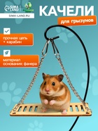 Качели большие для грызунов, 13×6 см, на цепочках, фанера - Фото 1