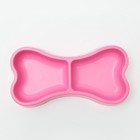 Миска "Косточка" двойная, 2 х 200 мл, 24,5 х 13 х 3,5 см, розовая - фото 21435830