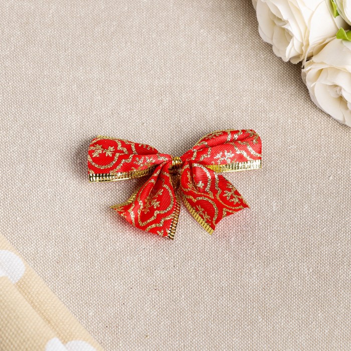 Бант праздничный "Фантазия", красный, 8 х 7 см