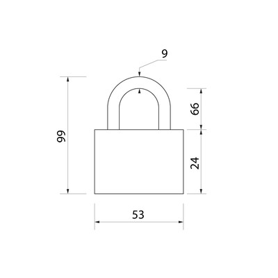 Замок навесной, тип 7, 52×95 мм, 3 ключа