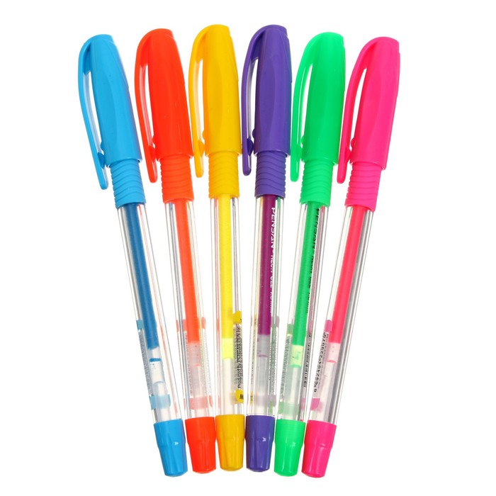 Ручка гелевая Pensan Neon Gel, чернила неоновые, узел 1.0 мм, линия письма 0.5 мм, резиновый держатель, МИКС - Фото 1