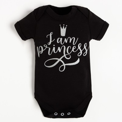 Набор для девочки (боди, юбка, ободок), «Крошка Я» Princess, цвет чёрный, белый, рост 62-68 см