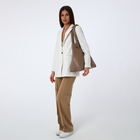 Сумка-шопер, отдел на молнии, цвет бежевый - фото 808074954