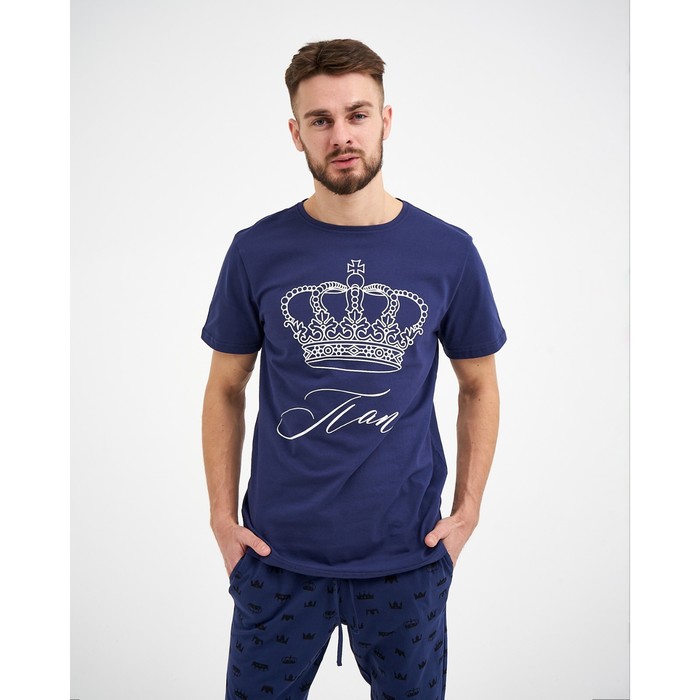 Пижама мужская (футболка и брюки) KAFTAN "Crown" р.56 - фото 1907347377