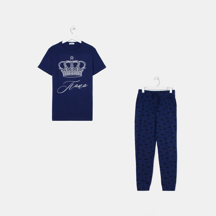 Пижама мужская (футболка и брюки) KAFTAN "Crown" р.56 - фото 1907347382