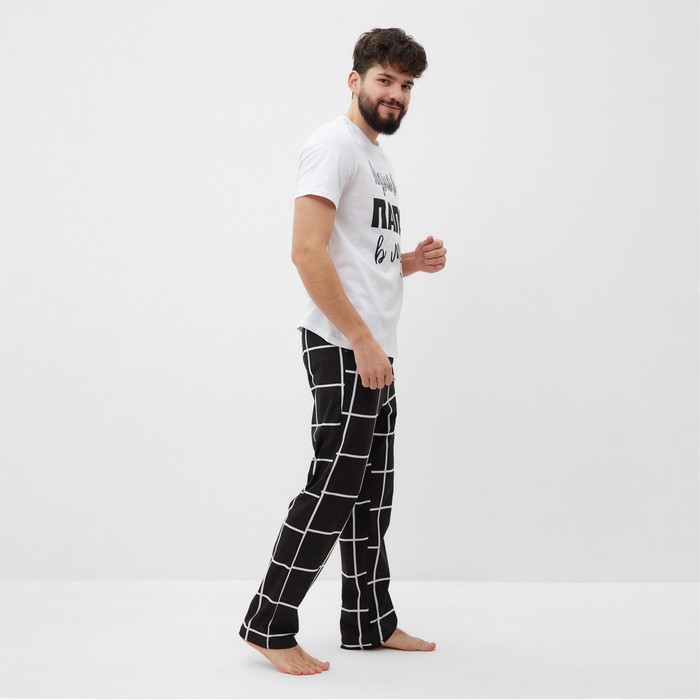 Пижама мужская (футболка и брюки) KAFTAN "Лучший" размер 48 - фото 1907347411