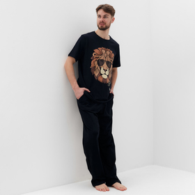 Пижама мужская (футболка и брюки) KAFTAN "Lion" размер 48 7096179