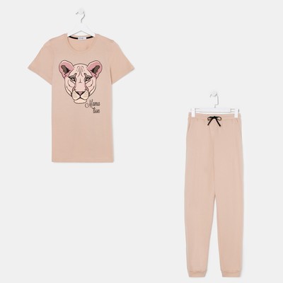 Пижама женская (футболка, брюки) KAFTAN Lion, размер 40-42