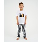 Пижама детская (футболка, брюки) KAFTAN Boss, размер 36 (134-140 см) - Фото 2