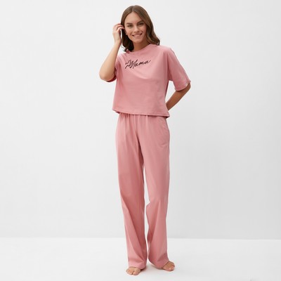 Пижама женская (футболка и брюки) KAFTAN "Pink" р. 44-46