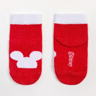 Носки Микки Маус, красный, 10-12 см