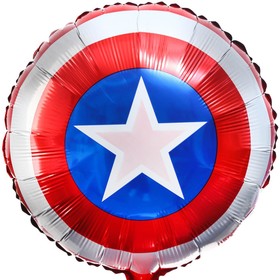Шар воздушный "Щит Капитана Америки" 16 дюйм, фольгированный, Мстители
