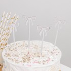 Набор топперов для торта «Бантики», 4 шт, цвет лиловый - фото 53688967