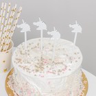 Набор топперов для торта «Единороги, 4 шт, цвет серебряный - фото 318728774
