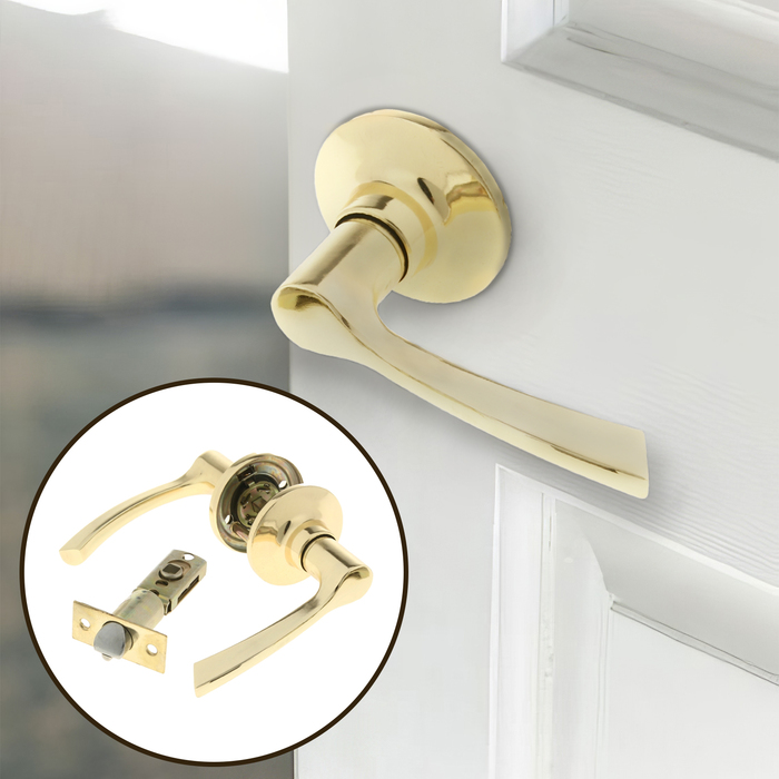 Защелка (мод.3186), межкомнатная, цвет золото - Фото 1