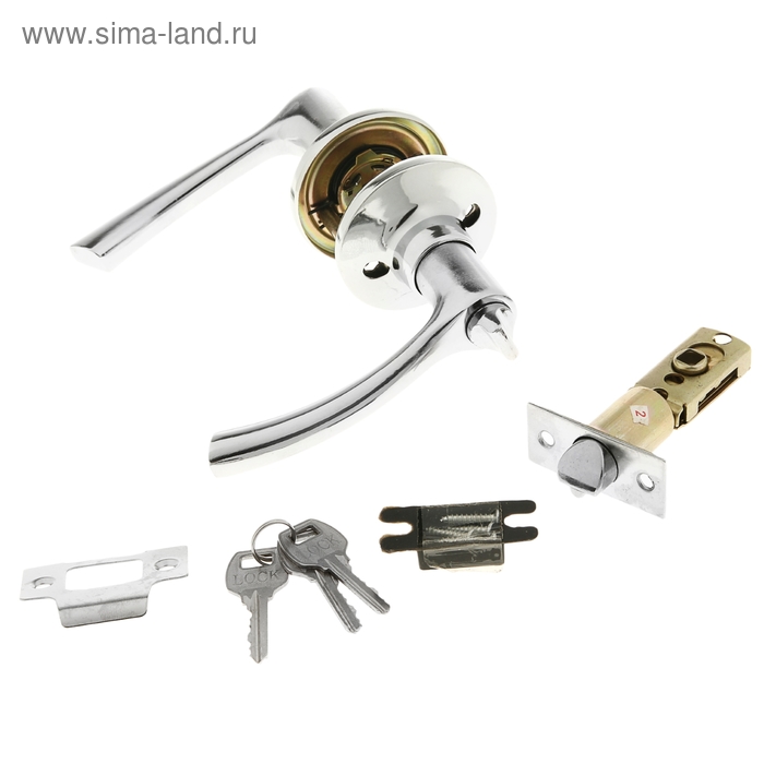 Защелка (мод.3186), межкомнатная, фиксатор, 3 ключа, цвет хром - Фото 1