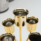 Подсвечник металл на 5 свечей "Факел" золото 16х9х9 см - Фото 3