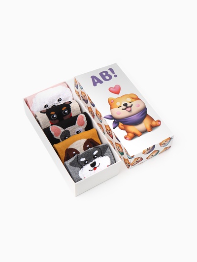 Носки для девочки KAFTAN «Ав!», набор 5 пар, размер 23-25 (10-12 лет)