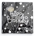 Салфетки бумажные «С Днём Рождения» 33×33 см, набор 20 шт., цвет чёрный - фото 4609759