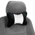 Подушка автомобильная для шеи 27×17 см, велюр, черный с серой вставкой - Фото 1