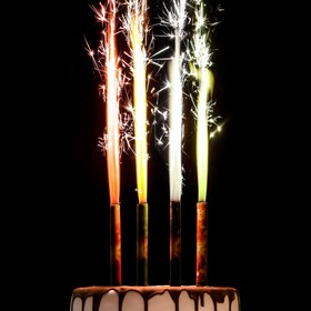 Свечи фонтаны для торта 'Неон', 12,5 см, 40 секунд, цветное пламя, 4 шт