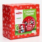Набор посуды "С Новым Годом", Микки Маус и его друзья, кружка 350 мл, тарелка 20 см - фото 6161916