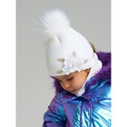 Комплект детский вязаный для девочки: шапка и снуд, размер 46, цвет белый - Фото 2