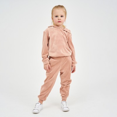 Костюм детский (толстовка, брюки) KAFTAN: Soft plushy, размер 30 (98-104 см), пудровый