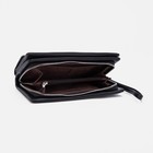 Кошелёк женский на молнии с ремешком, цвет чёрный - фото 39054817