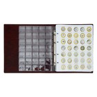 Альбом для монет на кольцах 225 х 265 мм, "Памятные монеты РФ", обложка искусственная кожа, 13 листов и 13 цветных картонных вставок, коричневый - Фото 4