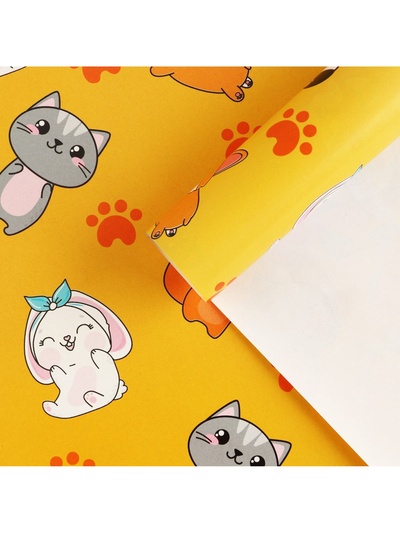 Бумага упаковочная глянцевая «Персонажи», 70 х 100 см