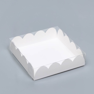 Коробка для печенья, белая, 12×12×3 см