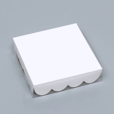 Коробка для печенья, белая, 12×12×3 см
