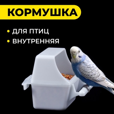 Кормушка для птиц, 7.5×5.5×9 см, внутренняя, пластик, белая