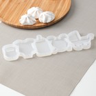 Молд для леденцов и шоколада «Детский набор», силикон, коляска 7×6.7 см, боди 6×5.5 см, гиря 4.5×3.2 см, бутыль 7×3.5 см, прозрачный - Фото 3