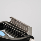 Инструмент для стриппинга 11 лезвий, с двухцветной рифлёной ручкой, чёрно-голубой - Фото 4