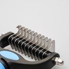 Инструмент для стриппинга 11 лезвий, с двухцветной рифлёной ручкой, чёрно-голубой - Фото 5