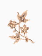 Брошь «Жемчужные цветы» со стеклянными листами, цвет бело-синий в золоте - Фото 2