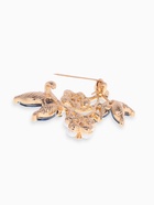 Брошь «Жемчужные цветы» со стеклянными листами, цвет бело-синий в золоте - Фото 3